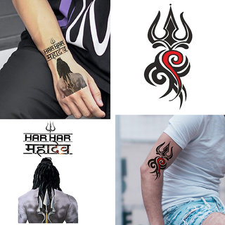 Buy Mahakal with Trishul Combo Tattoo Waterproof Men and women Temporary  Body Tattoo (705+708) Online - Get 62% Off