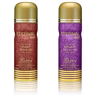 ETERNAL LOVE LUXURY DESERT AMBER MIDNIGHT JASMINE DPS 200ML SET OF 2