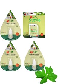 So Sweet Stevia Combo of 100 Stevia Tablets and Stevia Liquid - Pack of 3-300 Drops 100 Natural Sweetener - Sugar free