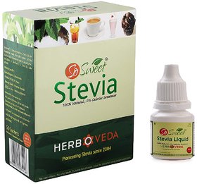 So Sweet 100 Natural Sweetener Sugar free Stevia 50 Sachets + 20ml Liquid (400 Drop) Stevia Drops