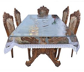 BANUCHI STYLISH TABLE TRANSPARENT COVER FASHIONS-WHF10-SILVER-8 SEATER