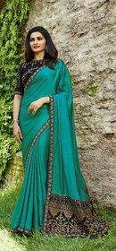 parrot creation havey embroidery work saree with blouse