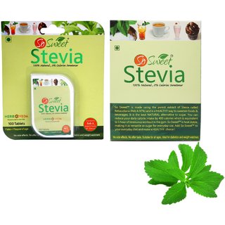                       So Sweet Stevia Combo of 100 Stevia Tablets and Stevia 50 Sachets 100 Natural Sweetener - Sugar free                                              