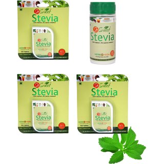                       So Sweet Stevia Combo of 300 Stevia Tablets and Stevia 100 gm Spoonable Bottle 100 Natural Sweetener - Sugar free                                              