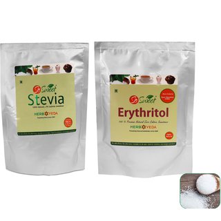                       So Sweet Stevia Powder 250gm + Erythritol 250gm Zero Calorie Sugar Free Sweetener                                              
