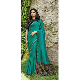                       parrot creation havey embroidery work saree with blouse                                              