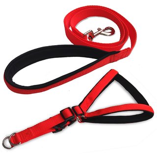 Buy smart doggie combo of chest belt and chain for small dog red