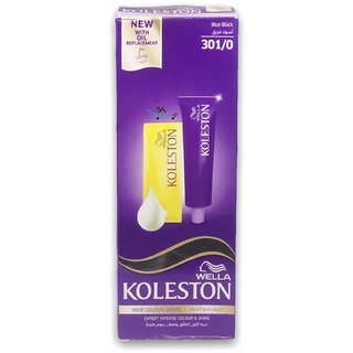                       Wella Koleston Hair Color Creme, 301/0, Blue Black 60ml (Pack of 3)                                              