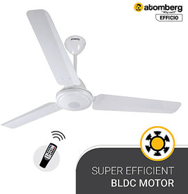 Atomberg Efficio 1200 mm BLDC Motor with Remote 3 Blade Ceiling Fan (White, Pack of 1)