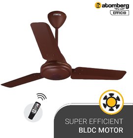 Atomberg Efficio 900 mm BLDC Motor with Remote 3 Blade Ceiling Fan (Matt Brown, Pack of 1)