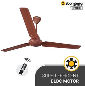Atomberg Efficio 1400 mm BLDC Motor with Remote 3 Blade Ceiling Fan (Matt Brown, Pack of 1)