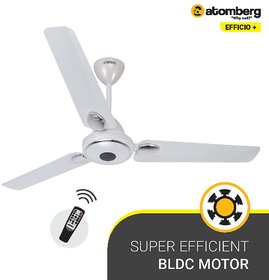 Atomberg Efficio+ 1200 mm BLDC Motor with Remote 3 Blade Ceiling Fan (Pearl White, Pack of 1)