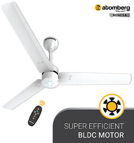Atomberg Renesa 1200 mm BLDC Motor with Remote 3 Blade Ceiling Fan (White, Pack of 1)