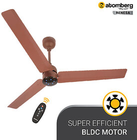 Atomberg Renesa 1200 mm BLDC Motor with Remote 3 Blade Ceiling Fan (Brown, Pack of 1)