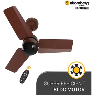 Atomberg Renesa 600mm BLDC motor Energy Saving Ceiling Fan with Remote Control  Matte Brown