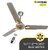 Atomberg Efficio+ 1200 mm BLDC Motor with Remote 3 Blade Ceiling Fan (Sand Grey, Pack of 1)