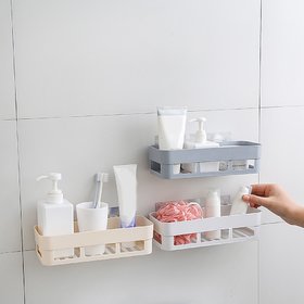 H'ENT Bathroom Shelf Bathroom Adhesive Storage Rack Corner