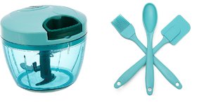H'ENT Combo of Vegetable Cutter With 3set of Silicone Tools(Brush -Spatula  Spoon)