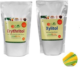 So Sweet Erythritol Powder  Xylitol Powder  Sugar Free 100 Natural Sweetener (Pack of 2)