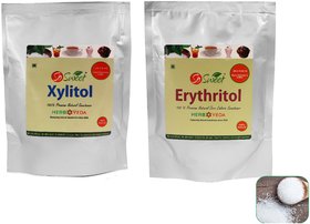 So Sweet Erythritol Powder  Xylitol Powder  Sugar Free 100 Natural Sweetener(Pack of 2)