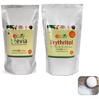 So Sweet Stevia Powder  Erythritol Powder Sugar Free 100 Natural Sweetener (Pack of 2)