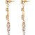 Asmitta Glittery Round Shape With White Stone Gold Plated Dangler Earring For Women