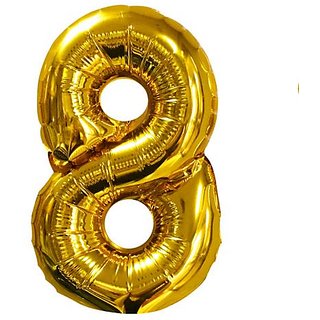                      40 inch Numerical 8  Gold Balloon for birthday, baby shower                                              