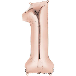                       40 inch Numerical 1  Rose Gold Balloon for birthday, baby shower                                              