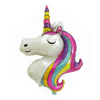 HIPPITY HOP Unicorn head shaped Magical Unicorn face with horn Foil Balloon.
