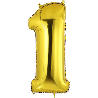                       16 inch Numerical 1 Gold Balloon for baby shower, birthday.                                              