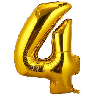                       16 inch Numerical 4 Gold Balloon for baby shower, birthday.                                              