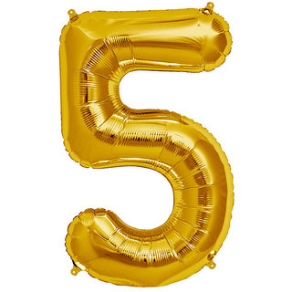                       16 inch Numerical 5 Gold Balloon for baby shower, birthday.                                              