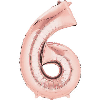                       16 inch Numerical 6 Rose Gold Balloon for baby shower, birthday.                                              