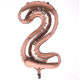                       32 inch Numerical 2 Rose Gold Balloon for birthday, baby shower.                                              