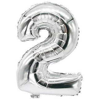                       40 inch Numerical 2  Silver Balloon for birthday, baby shower                                              