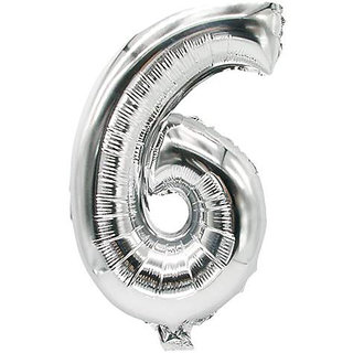                       40 inch Numerical 6  Silver Balloon for birthday, baby shower                                              