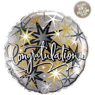                       Hippity Hop Congratulations Printed Round Foil Balloon                                              