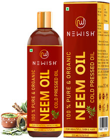 Newish Cold Pressed Organic Neem Oil for Skin  Hair 200ml
