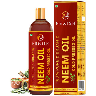 Newish Cold Pressed Organic Neem Oil for Skin  Hair 200ml