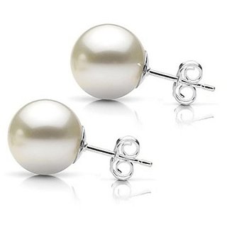                       Natural Pearl Stone pure Silver Earring  by Ceylonmine                                              