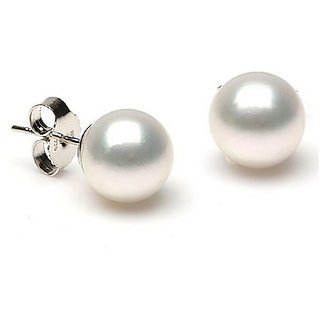                       Pearl Earring with lab Report Silver Pearl  by Ceylonmine                                              