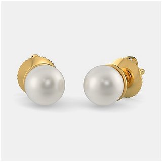                       Pearl Earring with lab Report Gold Plated Pearl by Ceylonmine                                              