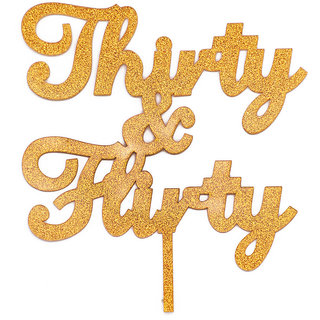                       Hippity Hop Thirty  Flirty Cake Topper (Thirty  Flirty Gold / Silver)                                              