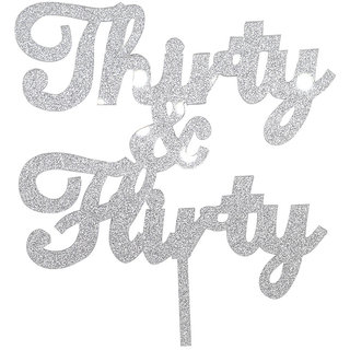                       Hippity Hop Thirty  Flirty Cake Topper (Thirty  Flirty Gold / Silver)                                              