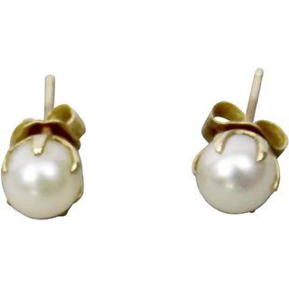 Earring with Natural Pearl Lab Certified Gold Plated by Ceylonmine Earring with Natural Pearl Lab Certified Gold Plated by Ceylonmine