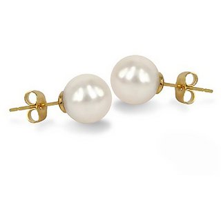 Natural Stone Gold Plated Pearl Earring by Ceylonmine Natural Stone Gold Plated Pearl Earring by Ceylonmine