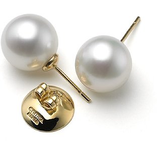 100 Original Pearl Unheated Natural Gold Plated Earring by Ceylonmine 100 Original Pearl Unheated Natural Gold Plated Earring by Ceylonmine