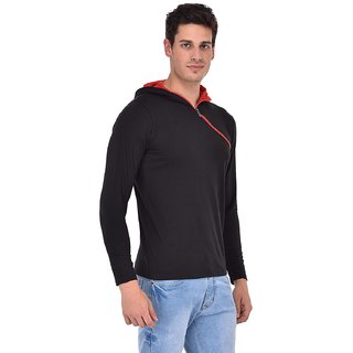 black hooded t shirt