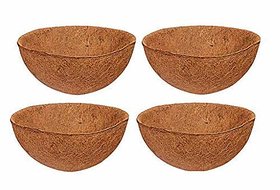Minerva Naturals Coco Fiber Hanging Planter Pots, Coir Basket Liner, 12 Inch, 4 Pieces
