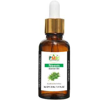                       PMK Pure Natural Neem Cold Pressed Carrier Oil(30ML) Aromatherapy  Therapeutic Grade Oil For Skin Care                                              